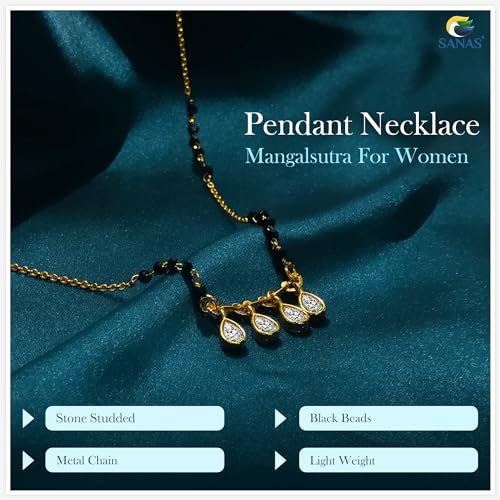 Four Stone Necklace with Extendable Chain Pendant
